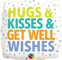 hugs kisses get well wishes 18'' qualatex