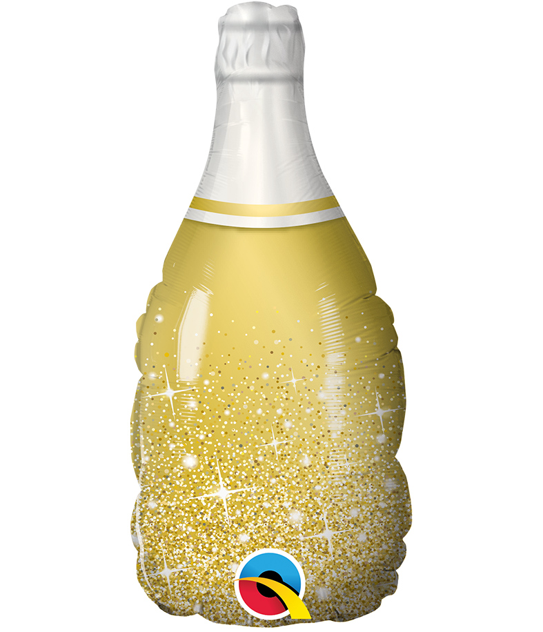 mini gold bubbly wine bottle
