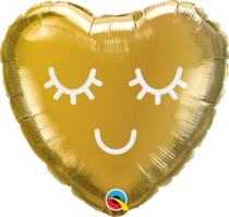 eyelashes gold mini foil heart 9''