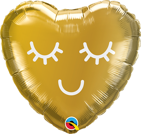 20945B eyelashes gold mini foil heart 9''