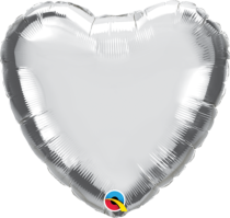 silver 9 inch heart foil balloon