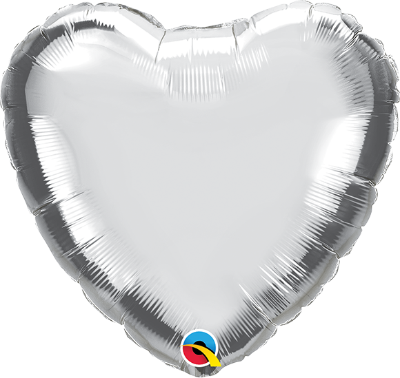 22464B silver 9 inch heart foil balloon