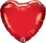red 4 inch heart foil balloon