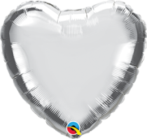 silver 4 inch heart foil balloon