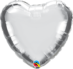 23483B silver 4 inch heart foil balloon