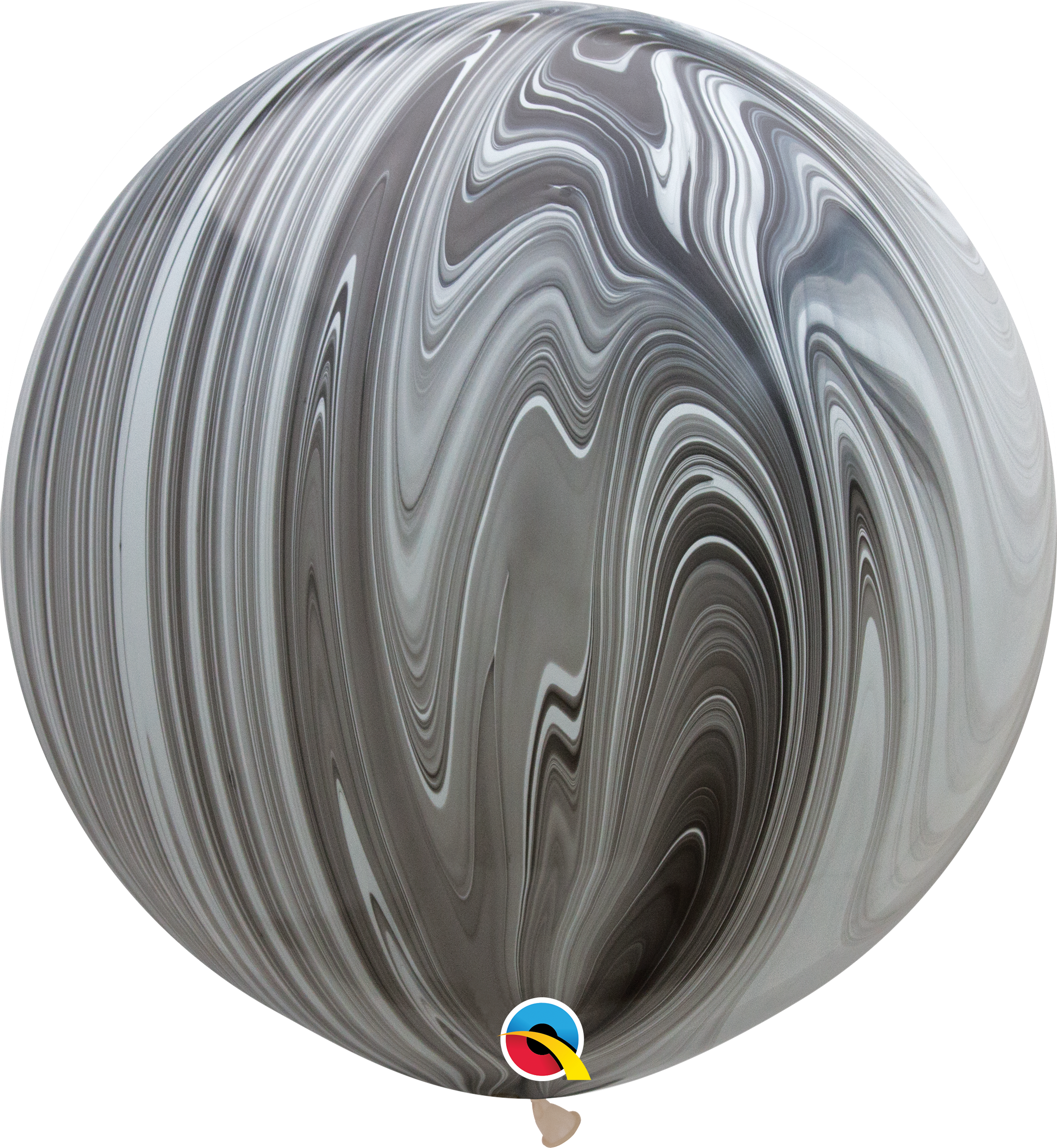 35206B_BK&WSA black & white superagate 30 inch latex balloon