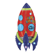 blasting birthday rocket shape foil balloon