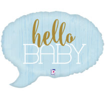 hello baby blue shape foil balloon