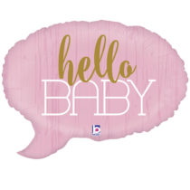 hello baby pink shape foil balloon