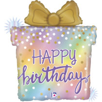opal birthday present foil balloon