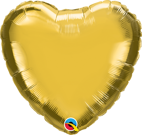 metallic gold 9" heart foil balloon