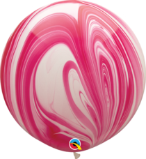 red & white superagate 30 inch latex balloon