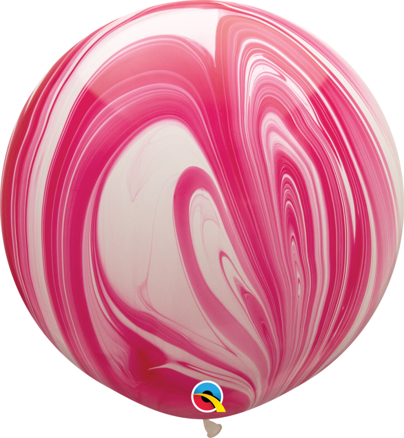 55379B_R&WSA red & white superagate 30 inch latex balloon