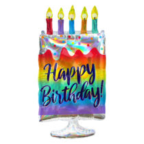 iridescent cake supershape foil balloon