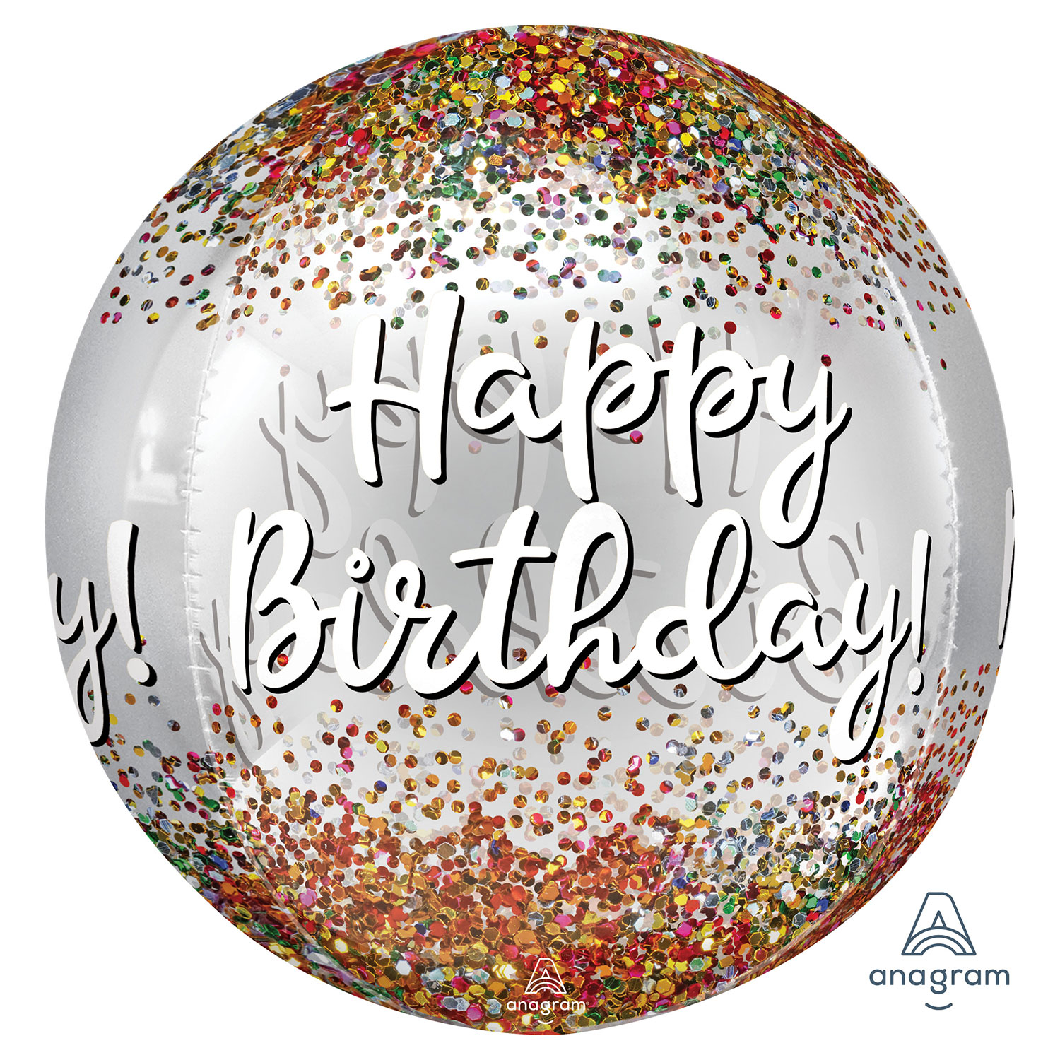 happy birthday sequins orbz balloon