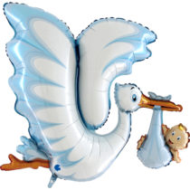 blue stork 53" shape foil balloon