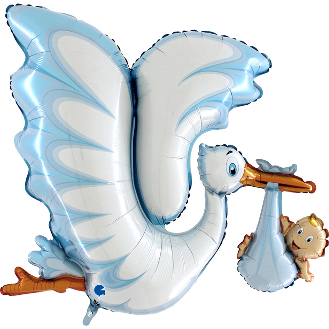 72086_Cicogna-Celeste-1 blue stork 53" shape foil balloon