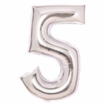 Amscan Large Number 5 Silver Foil Balloons