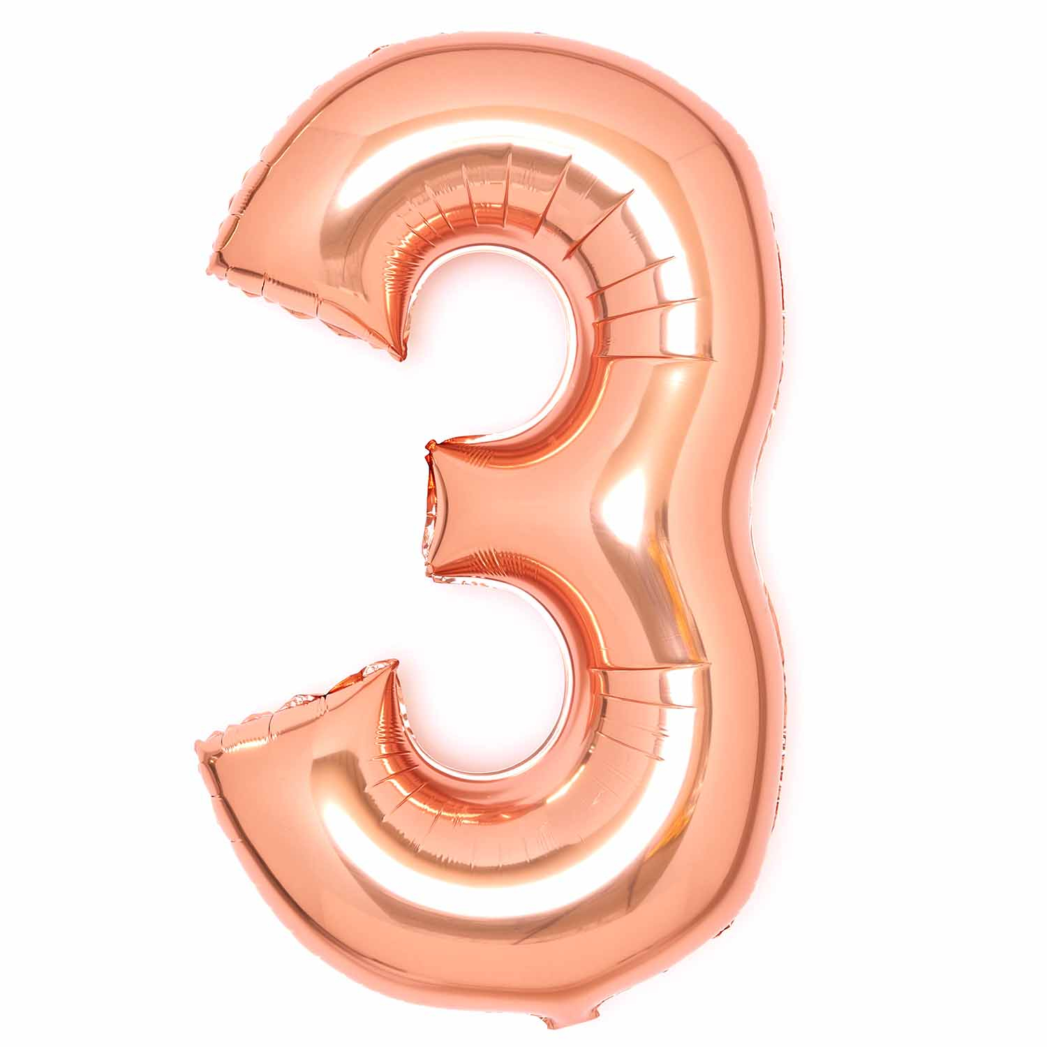 Amscan Large Number 3 Rose Gold Foil