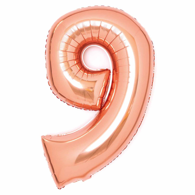 72537-9913092-1-3-1500+ Amscan Large Number 9 Rose Gold Foil