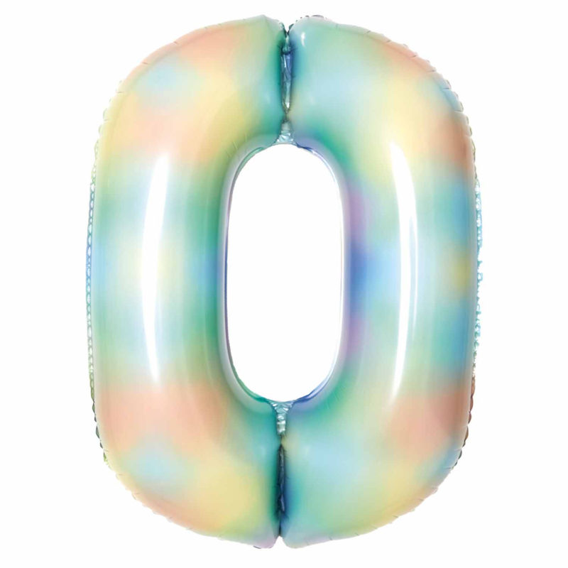 72574-9913133-1-3-1500+ Amscan Large Number 0 Pastel Rainbow Foil