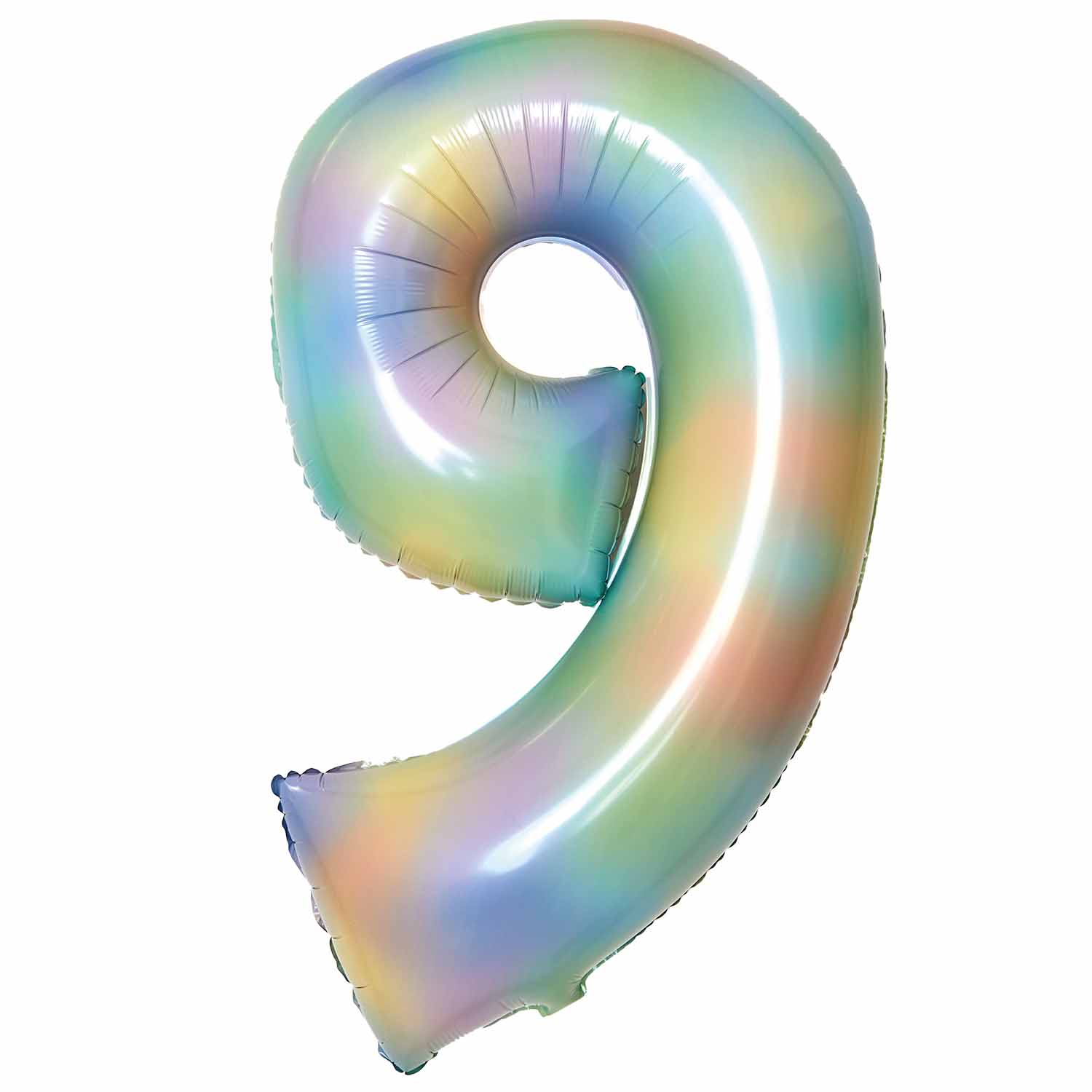 Amscan Large Number 9 Pastel Rainbow Foil