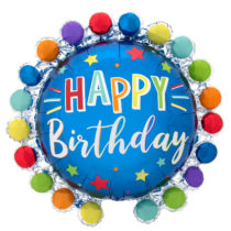 dot and circle birthday supershape foil balloon