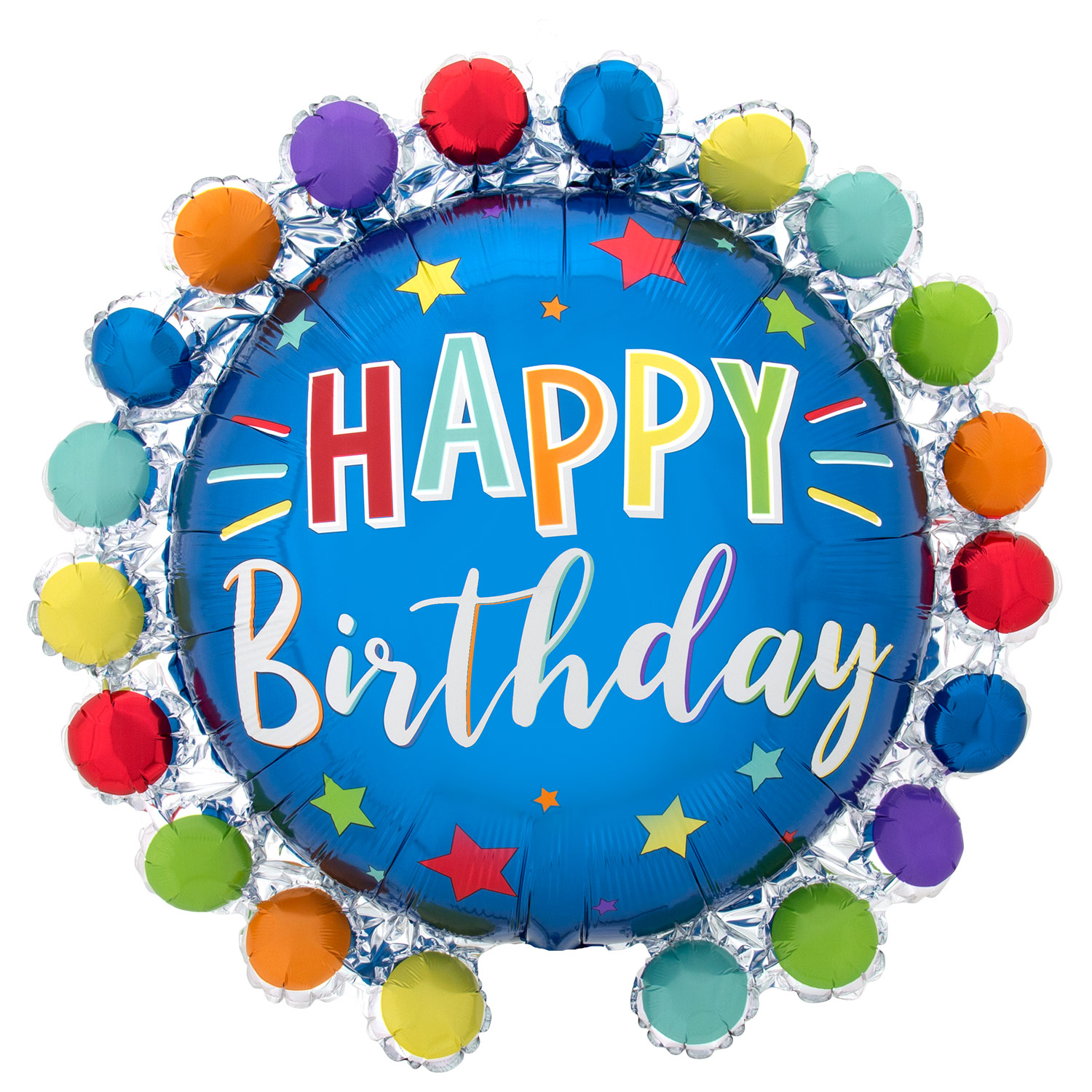 dot and circle birthday supershape foil balloon