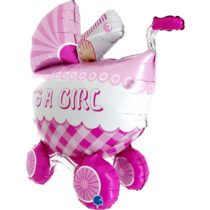 it's a girl buggy 3d shape foil balloon