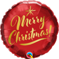 christmas gold script red mini