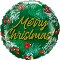 Christmas greens & berries 9'' mini foil