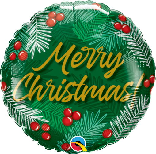 Christmas greens & berries 9'' mini foil