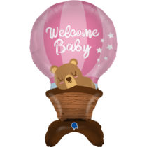 welcome baby girl 38" foil balloon
