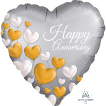 Anniversary Platinum Hearts Satin