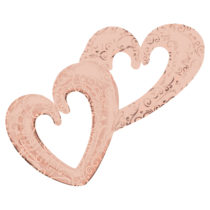 interlocking hearts rose gold multi balloon