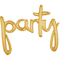 party script phrase gold foil balloon