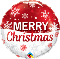 christmas snowflakes red foil 18" balloon