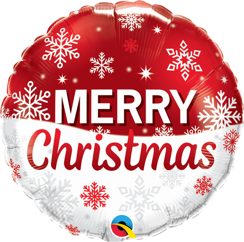 christmas snowflakes red foil 18" balloon