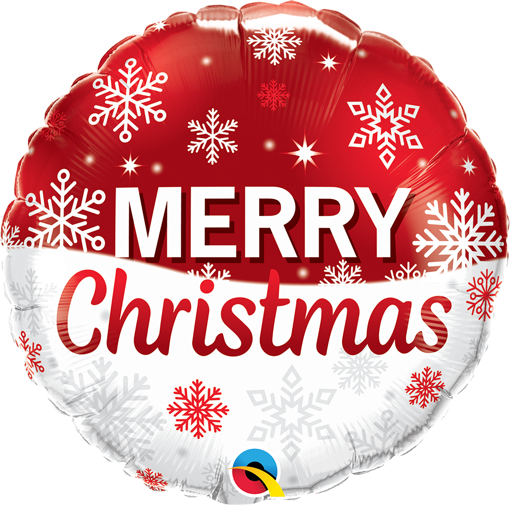 christmas snowflakes red foil 18" balloon