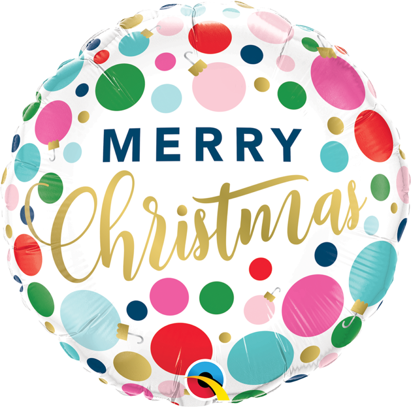 christmas dots & ornaments 18" foil balloon
