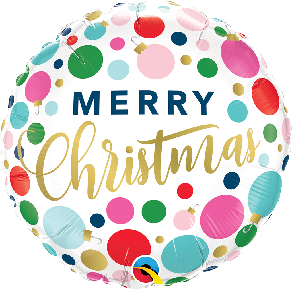 christmas dots & ornaments 18" foil balloon