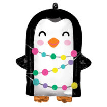 bright holiday penguin standard foil shape