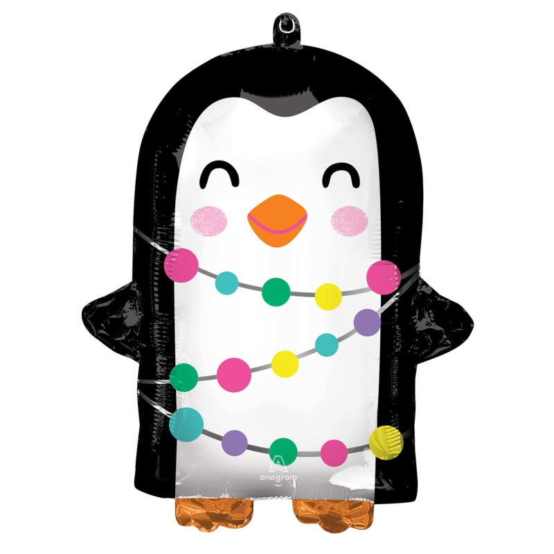 bright holiday penguin standard foil shape