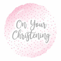pink christening standard foil balloon