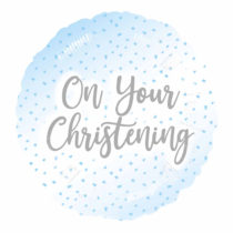 blue christening standard foil balloon