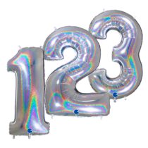 Silver - Holographic Jumbo Foil Numbers