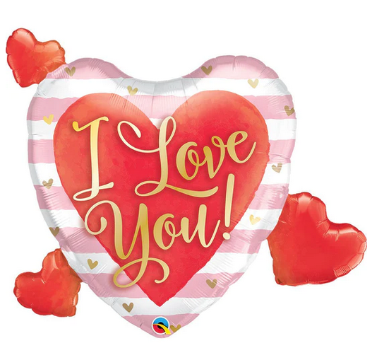 21042 i love you hearts & stripes qualatex