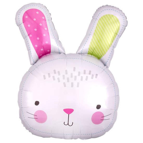 3914801 white hello bunny head foil balloon