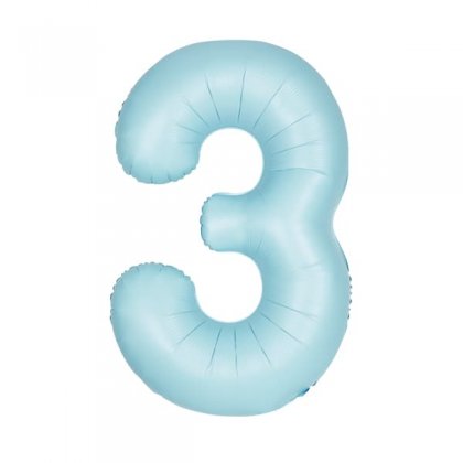 unique pastel number blue 3
