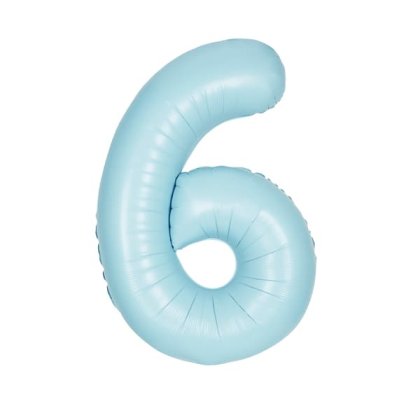 pastel blue number 6